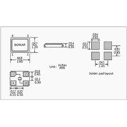 Bomar無源晶振,BC41EFD120-37.400000四腳晶振,無人機(jī)信號接收器晶振